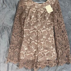 Elegant Lace Brown Jumpsuit